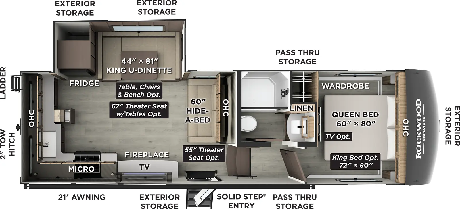 Rockwood Signature Fifth Wheels R301RKS Floorplan